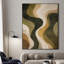 Art mural abstrait biologique beige et vert pour le salon ou la chambre à coucher - "Assemblage requis du cadre (cadre non fini)"-124795308