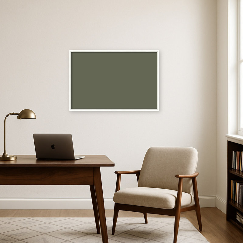 Tableau magnétique en tissu encadré, 37 x 25 cm, motif bois flotté olive, pour l'organisation murale, Blanc Lucie