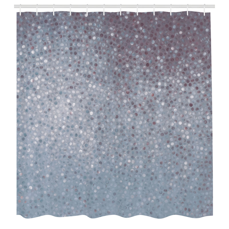 Ensemble de rideau de douche + crochets, H 69 po x l 75 po, Bleu gris
