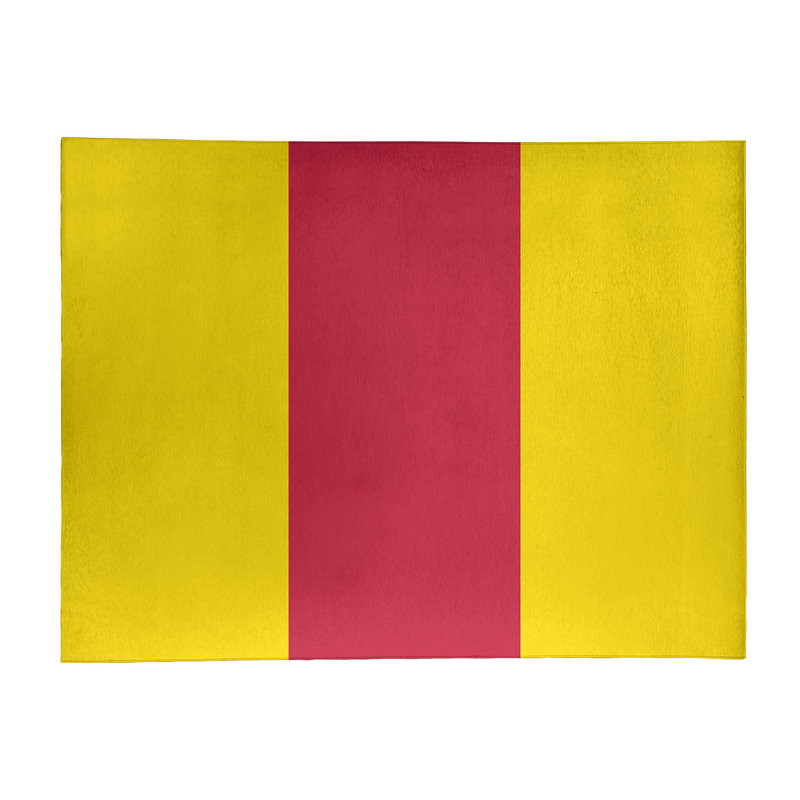 Tapis de zone jaune/rouge rayé St Louis, Rectangle 4 pi x 6 pi