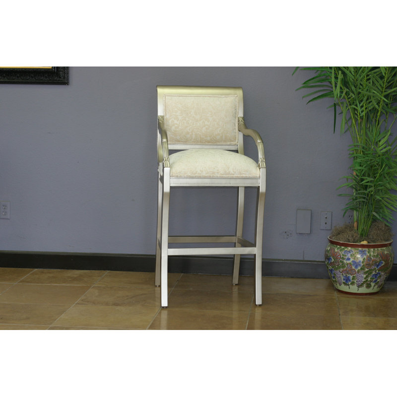 Dachy Upholstered Counter Stool with Solid Wood Frame