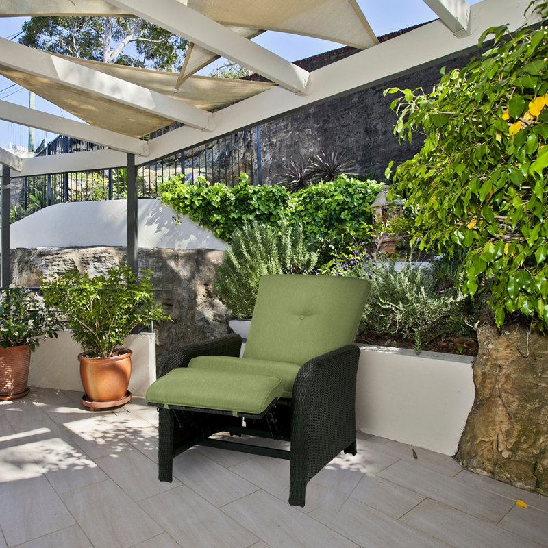 Fauteuil de patio inclinable avec coussins Amarys, Vert
