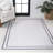 Mariques Classic 2-Stripe Border Washable White/Gray Rug-456249792