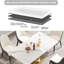 Table rectangulaire 63 po - Pierre frittée blanche, pieds doubles robustes, convient à 6 à 8 personnes