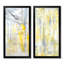 «Gray and Yellow Merging Abstract», ensemble de 2 reproductions sur toile-368225711-368225706