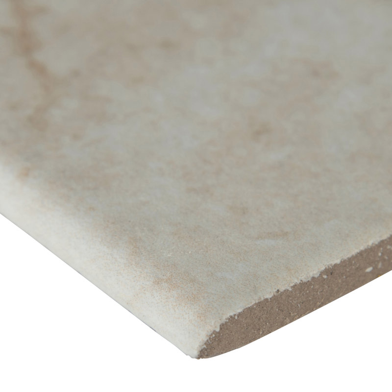 Aphelia Ivora Garniture de carrelage arrondi en porcelaine mate de 3 po x 18 po, Ivora