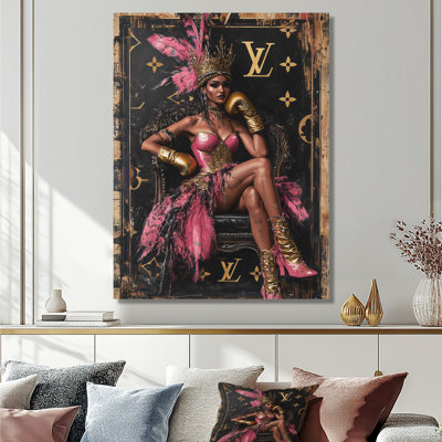 «Elegant Boxer Living In Luxury - Fashion Woman», reproduction d'art murale