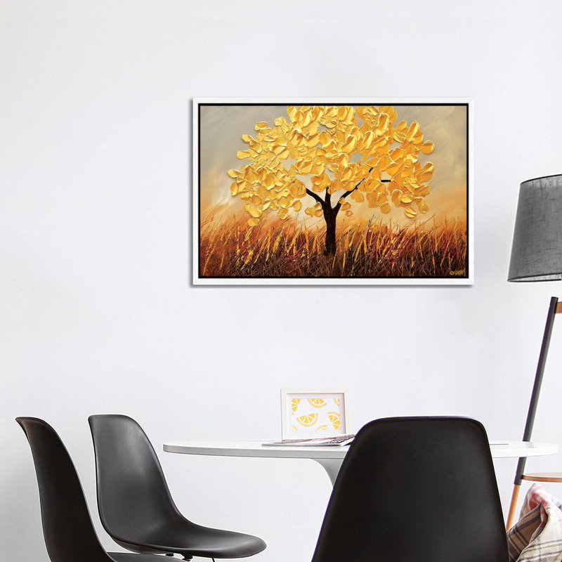 The Olive Tree by Osnat Tzadok - Painting on Canvas, 66.04 cm H x 45.72 cm W, White Framed