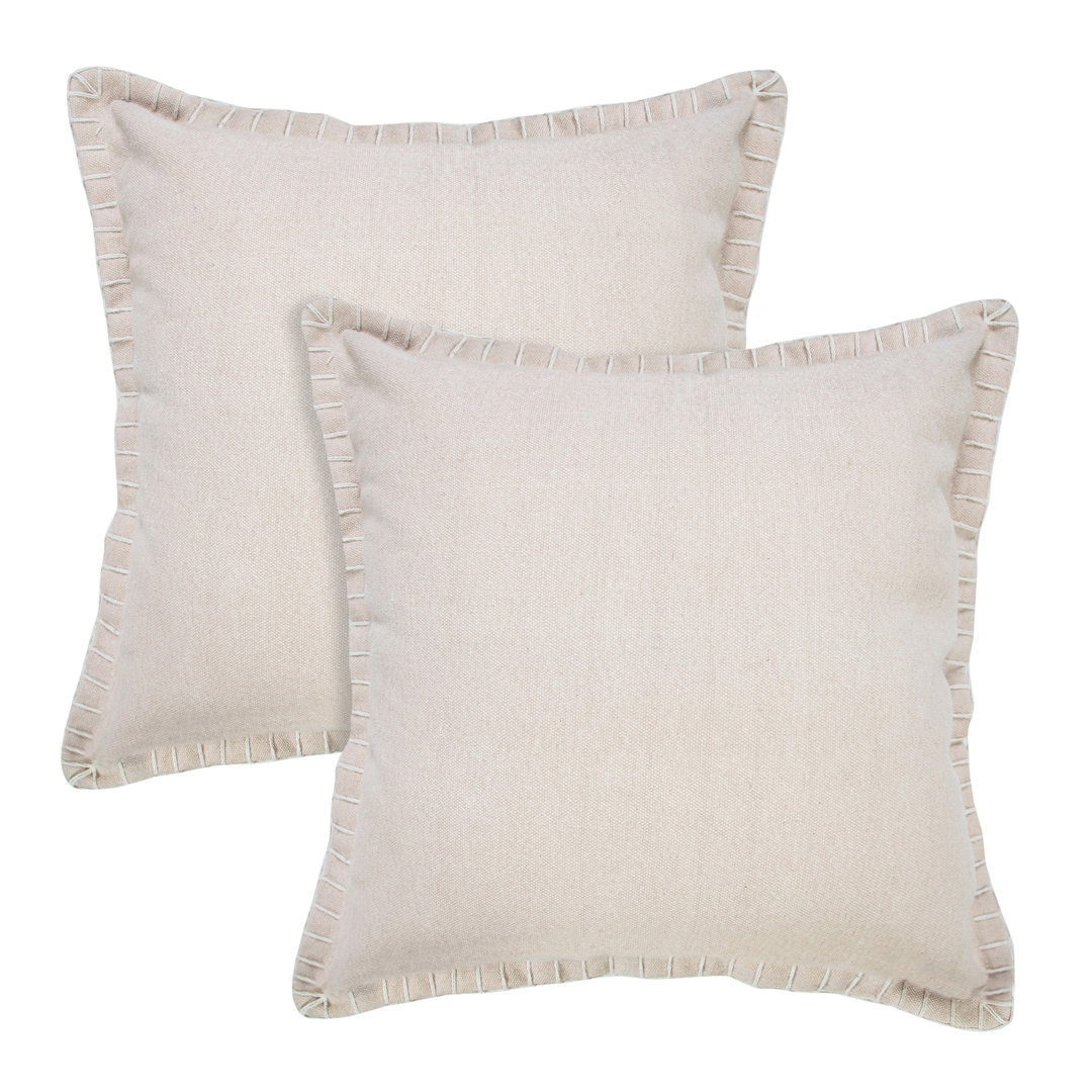 Contemporary Solid Stonewashed Handmade Cotton Throw Pillow Set Ebern Designs