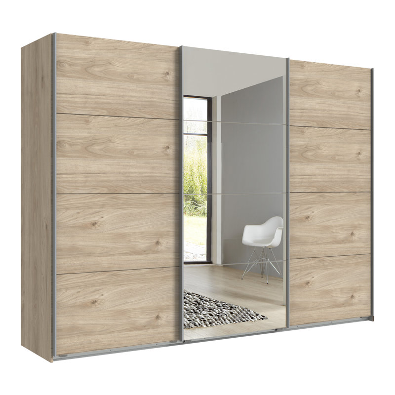 Barlowe 3 Door Manufactured Wood Wardrobe, Brown