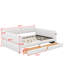 Grand lit plateforme tapissier avec port USB et tiroirs-550364435