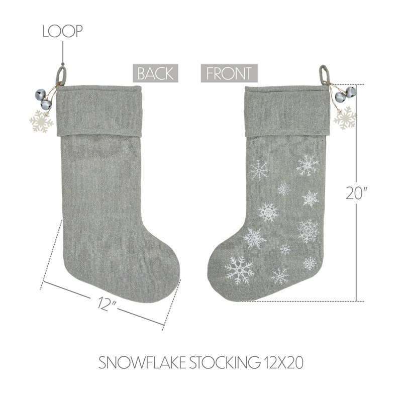 Chaussette de Noël en cotton, Gris colombe