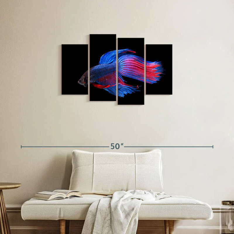 Brampt Glowing Betta Fish, 22" H x 36" W