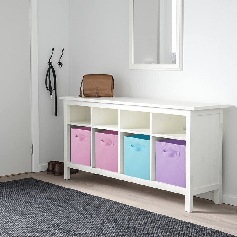 Paniers de rangement pliables, Rose, bleu et mauve
