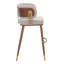 Tabouret de bar Brew beige et noyer
