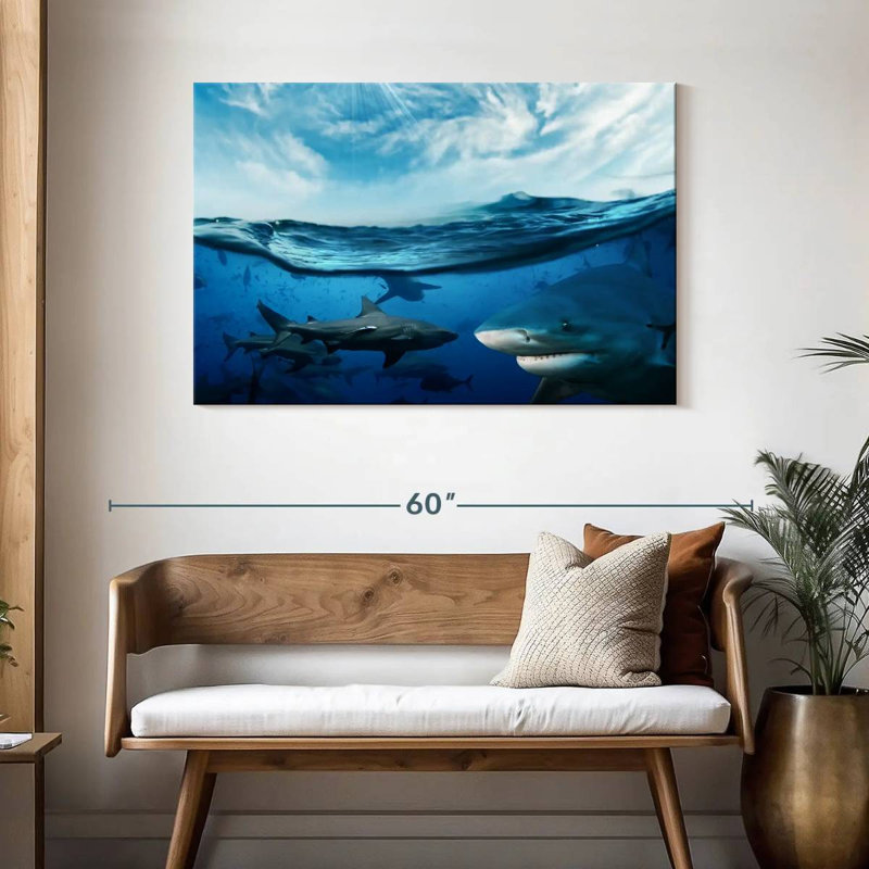 Shiver Of Sharks Sunshine, 30" H x 45" W