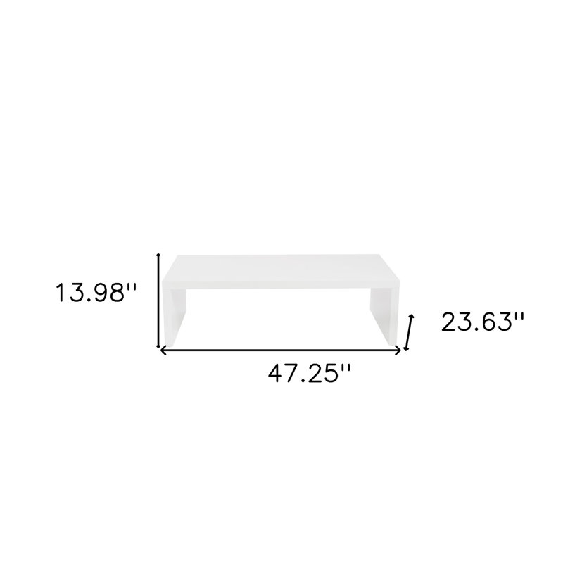 McAlmont 47" White Modern Minimalist Coffee Table