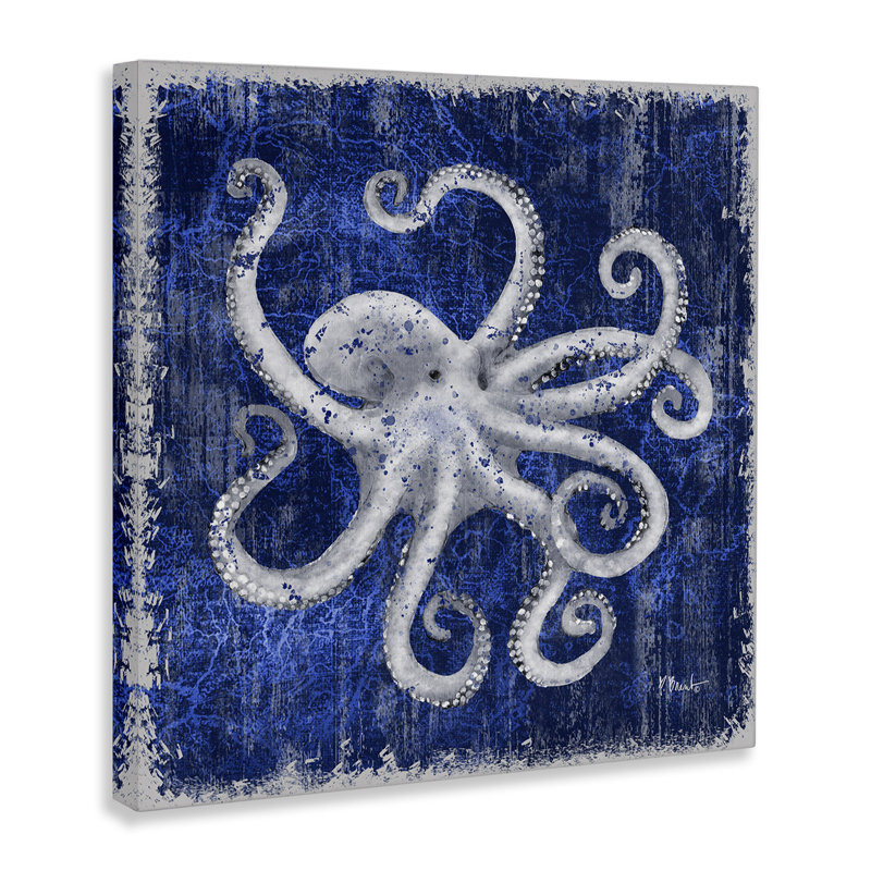  «Rustic Indigo Octopus» par Paul Brent, H 24 po x l 24 po