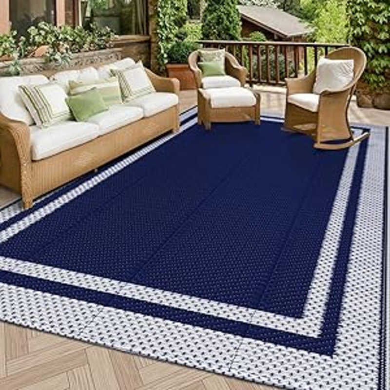 Tapis d'extérieur portatif réversible en plastique pour camping-car extérieur pour camping-car extérieur