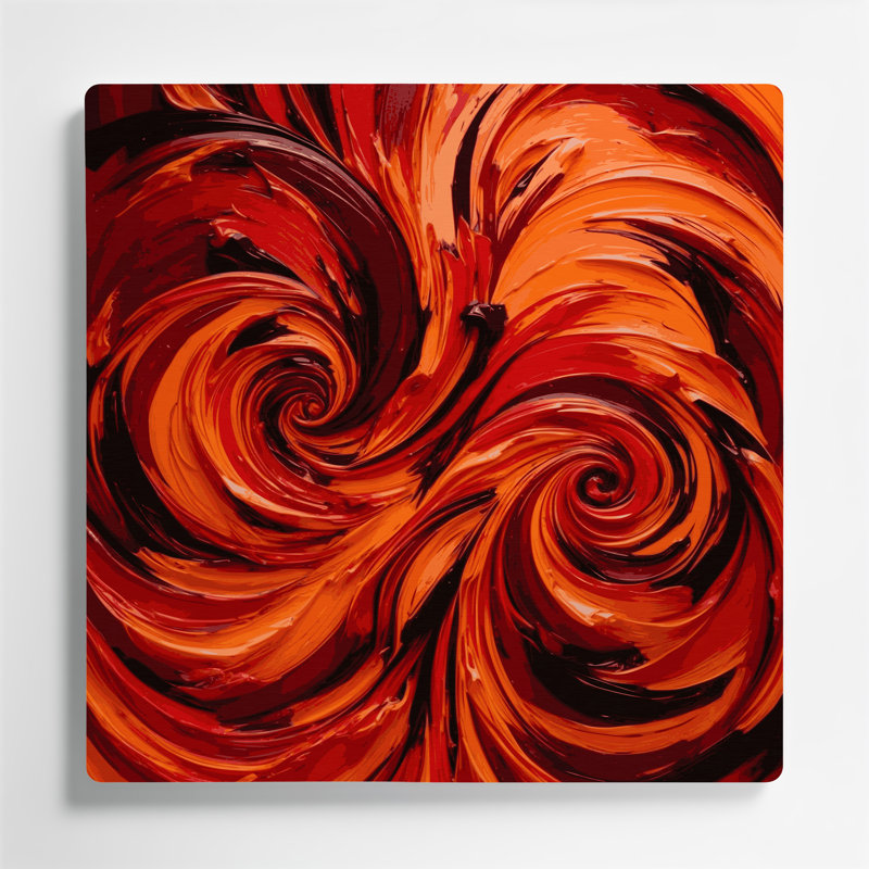 Abstrait art figuratif 72 métal rouge, H 12 po x l 12 po