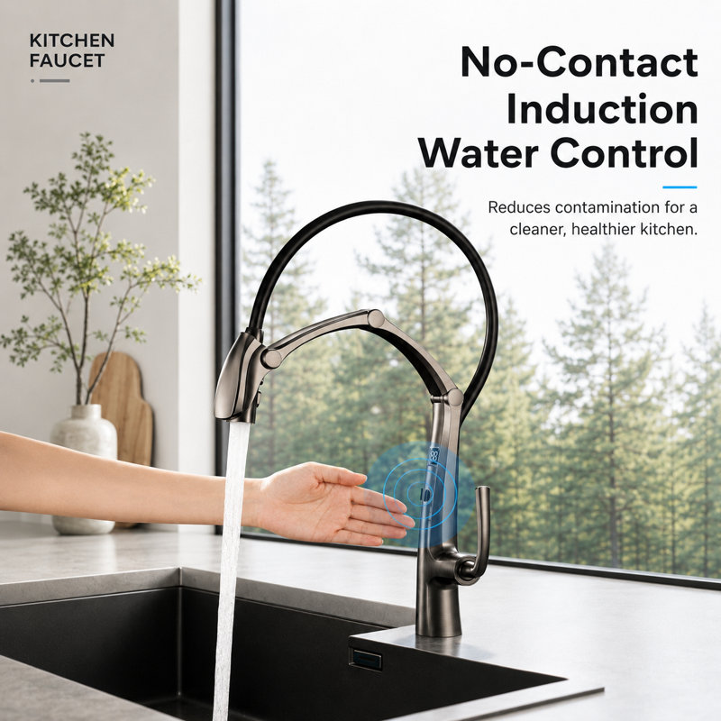 Smart Living&Technology Pull Down Kitchen Faucet, Brushed Nickel