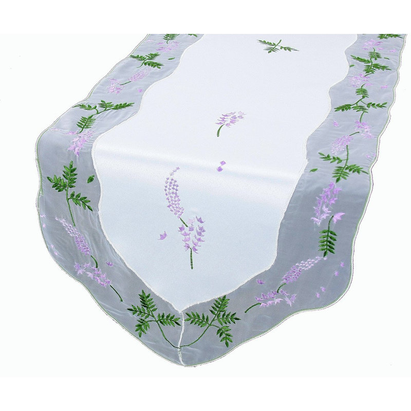 Lavender Embroidered Table Runner, 54" L x 15" W