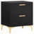 Black 2-Drawer Rectangular Nightstand-1906713553