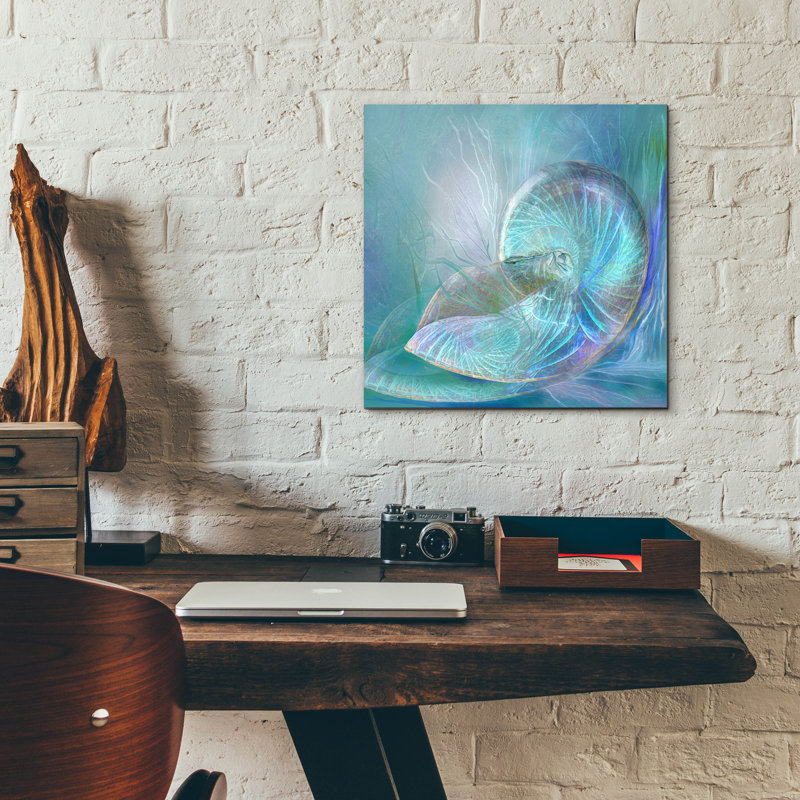 Art mural en verre Highland Dunes «I Am A Shell» par Carol Cavalaris, H 12 po x l 12 po x P 0,13 po