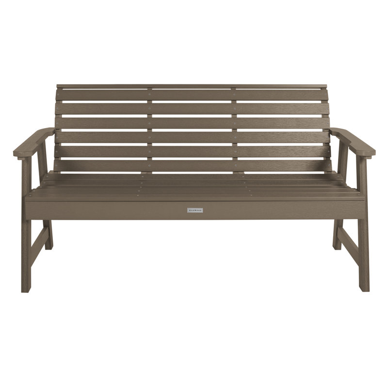 Banc de jardin en plastique Midwest, H 35 po x l 64 po x P 25 po, Brun terrain boisé