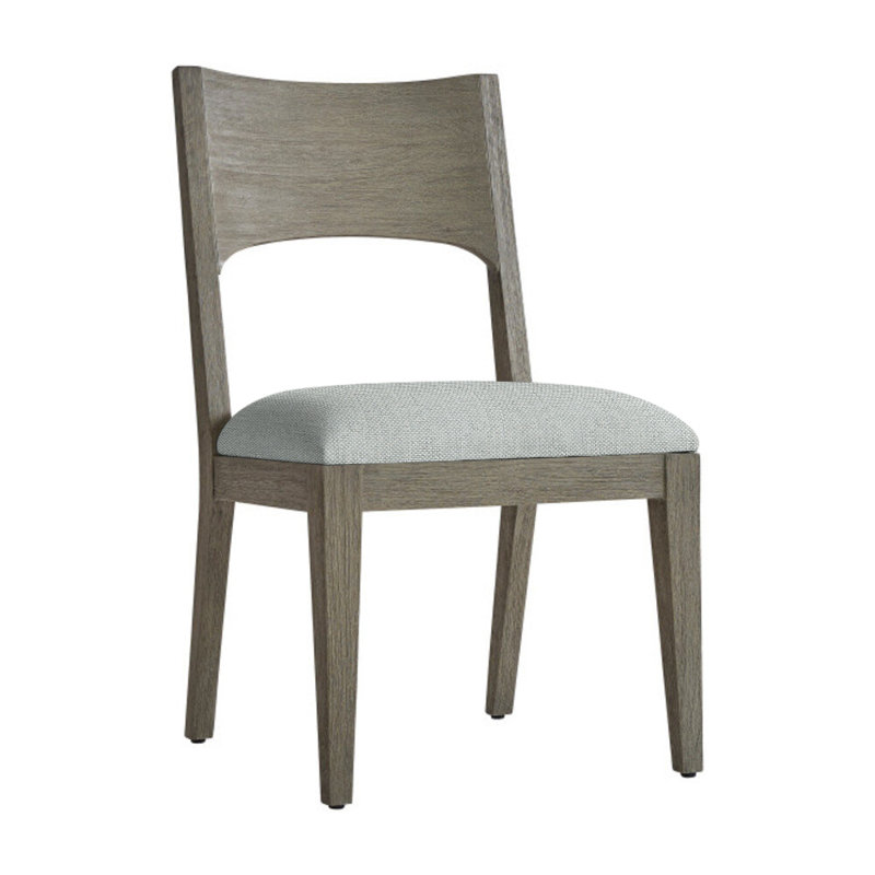 Calais Patio Dining Side Chair with Cushion, Light Grey Linen 6032-010