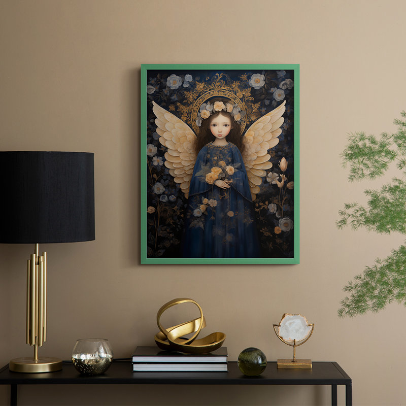«Religious Series CECXCVI», reproduction d'art encadrée - bois massif, H 30 po x l 24 po, Vert