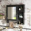 Armoire de rangement murale pour salle de bain, armoires à pharmacie avec grande porte miroir, tablettes réglables et trois niveaux de rangement ouverts (meuble-lavabo non inclus)-1801698484