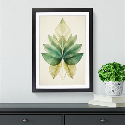 Tropical Leaf Geometric No.2 - Single Picture Frame Print on Wood