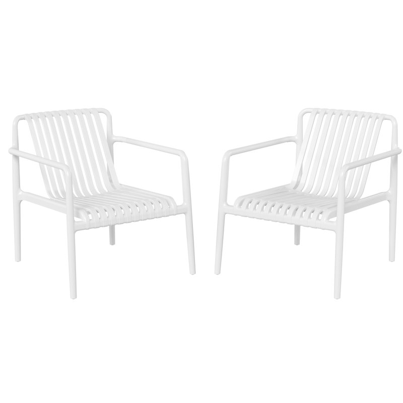 Fauteuil club de patio empilable (ensemble de 2), White