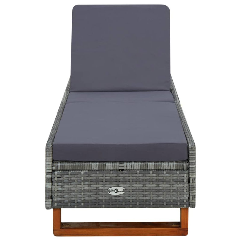Chaise longue d'extérieur gris foncé gris foncé