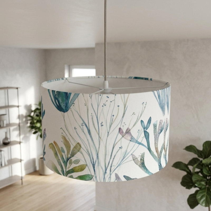 20cm H Cotton Drum Pendant Shade ( Screw On ), 25cm H x 40cm W x 40cm D
