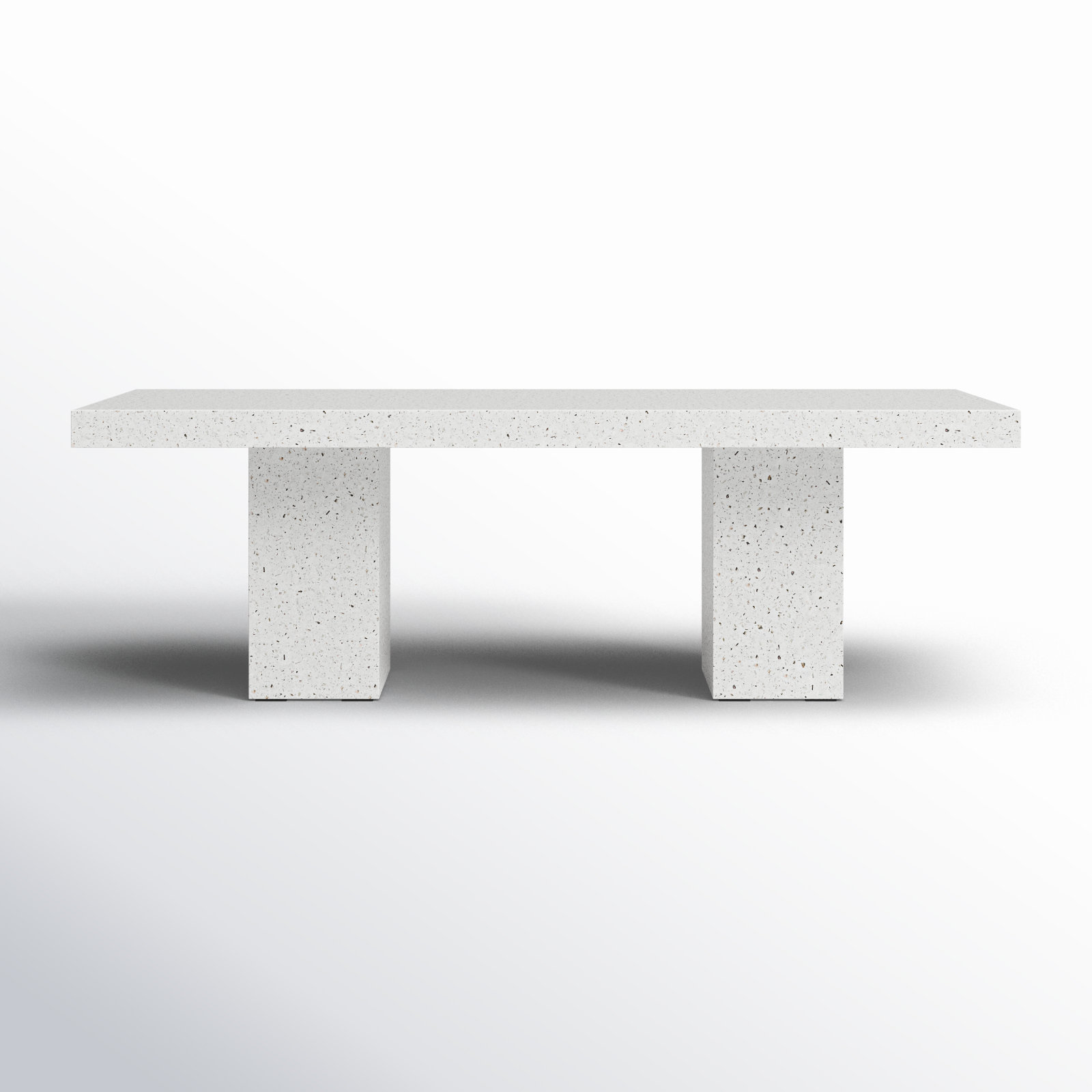 Kareen Dining Table, 95" L x 47" W, Standard Table (30.5" Height), Ivory Terrazo