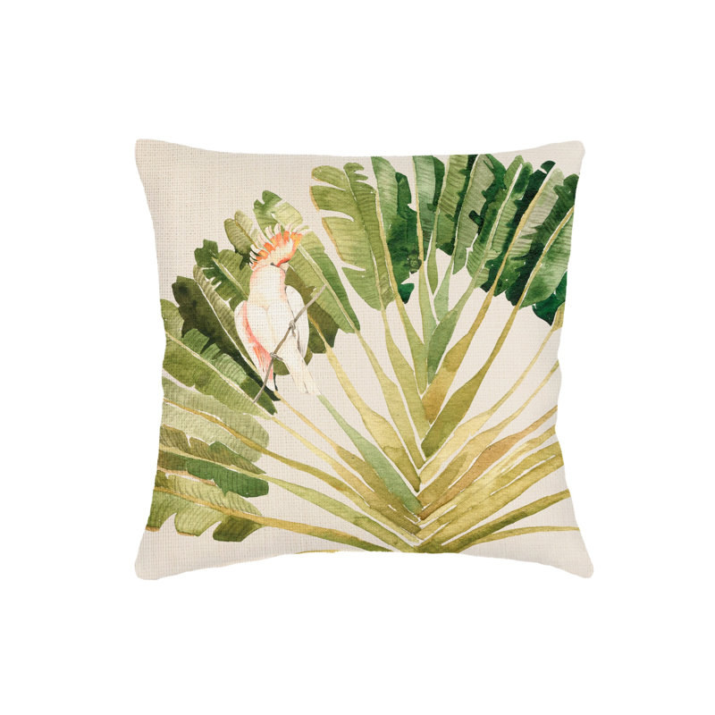Coussin en velours vert tropical 20x20, Mélange de duvet