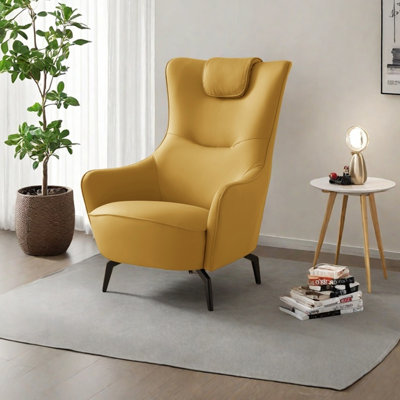 Ergonomically minimalist faux leather recliner