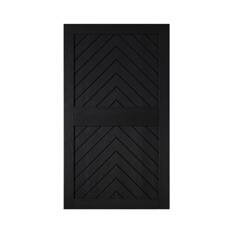 Porte de grange en bois de pin 4-en-1 à finition noire et non assemblée 42 po x 84 po Homacer Homacer (usage intérieur seulement) Homacer