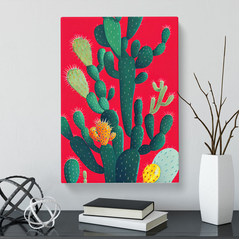 Cactus Cacti in Colour - Wrapped Canvas, 50cm H x 35cm W x 3cm D