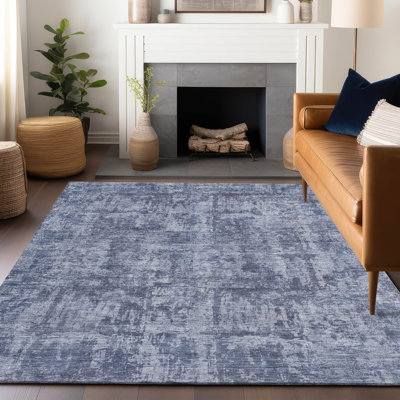 Machine Washable Indoor/Outdoor Claudian ACN1627 Blue Rug