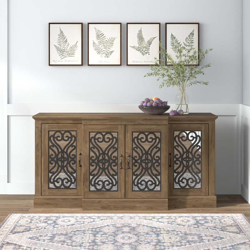 Ariba Traditional 60.4"W Wide Accent Sideboard, Brown