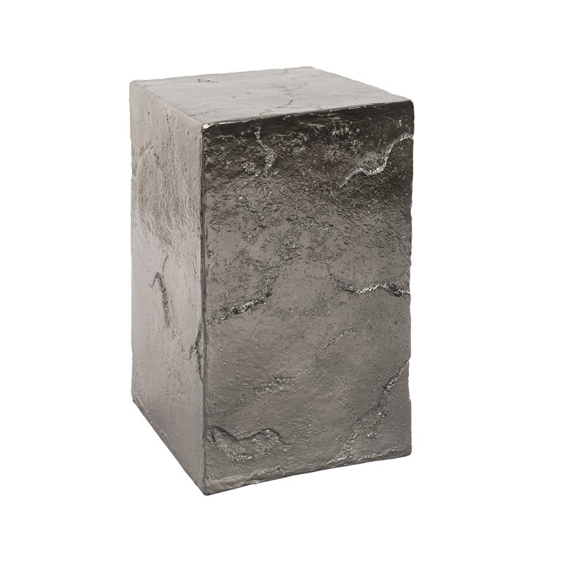 Outdoor Pedestal Sculpture, Liquid Gold, 29" H x 17" W x 17" D