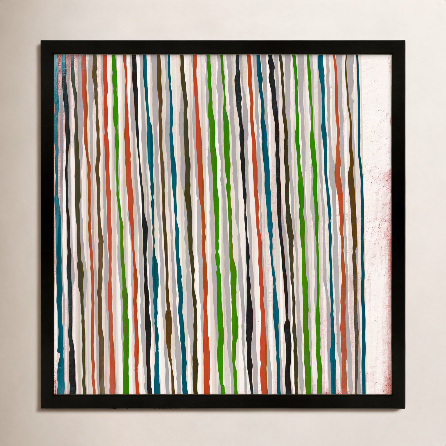 Untitled Linework Print by Marco Marella, Black Paper Framed, 16" H x 16" W