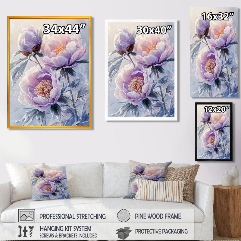 Kinsler - impressions murales florales, H 32 po x l 16 po, Toile tendue, Ne s’applique pas