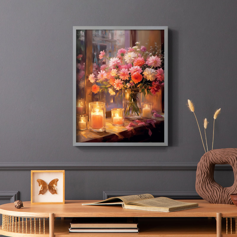 FLORAL Series DCCLX III - Impression encadrée de qualité supérieure - Prêt à être accroché - Aucun clou requis, Gris