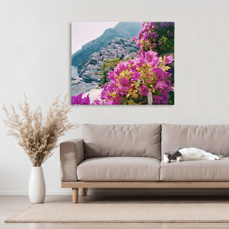 Fleurs en toile Positano, design par LSR Creative Studio, H 30 po x l 40 po
