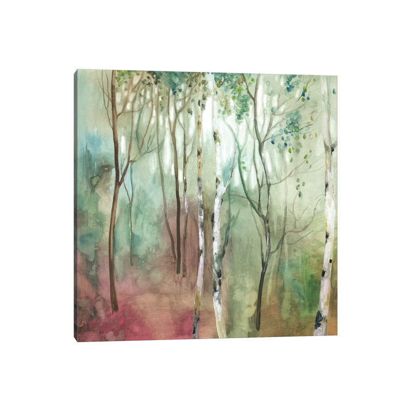 Birch In The Fog I by Allison Pearce - Wrapped Canvas Painting, 30.48 cm H x 30.48 cm W