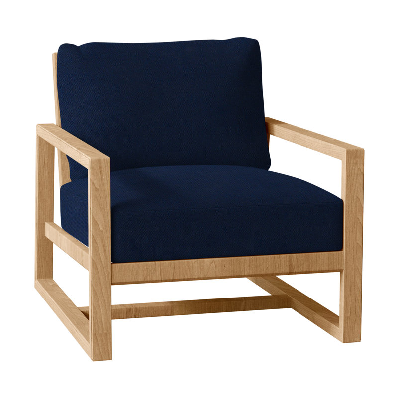 Teck Avondale - Teck naturel, Teck naturel, Pas de passepoil + bourre standard, Velours indigo